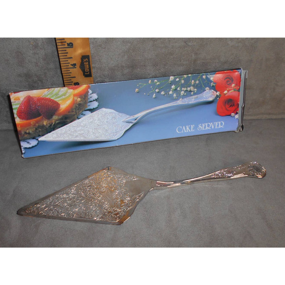 Silver-plated 11.5" Cake Server CH-836 NIB Studio Silversmiths Scroll Design - Picture 4 of 9